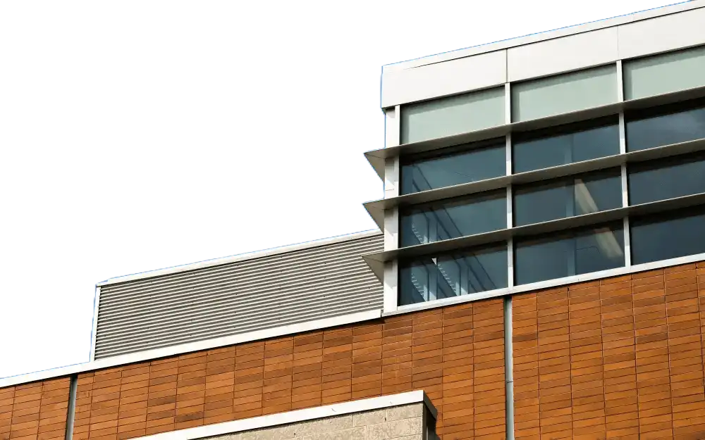 Modern commercial building exterior showcasing contemporary architectural design