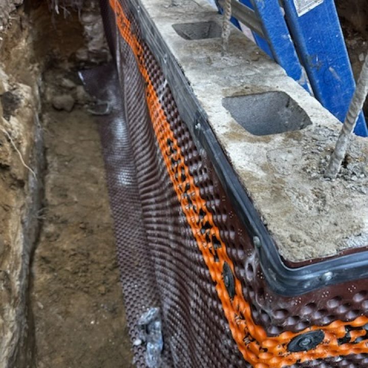North exterior foundation waterproofing